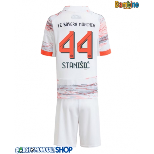 Maglie da calcio Bayern Munich Josip Stanisic #44 Seconda Maglia Bambino 2025-26 Manica Corta + Pantaloni corti)